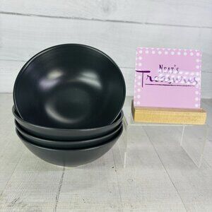 Ikea of Sweden 12011 Solid Black Matte Solid Stoneware All Purpose Bowls Set 4